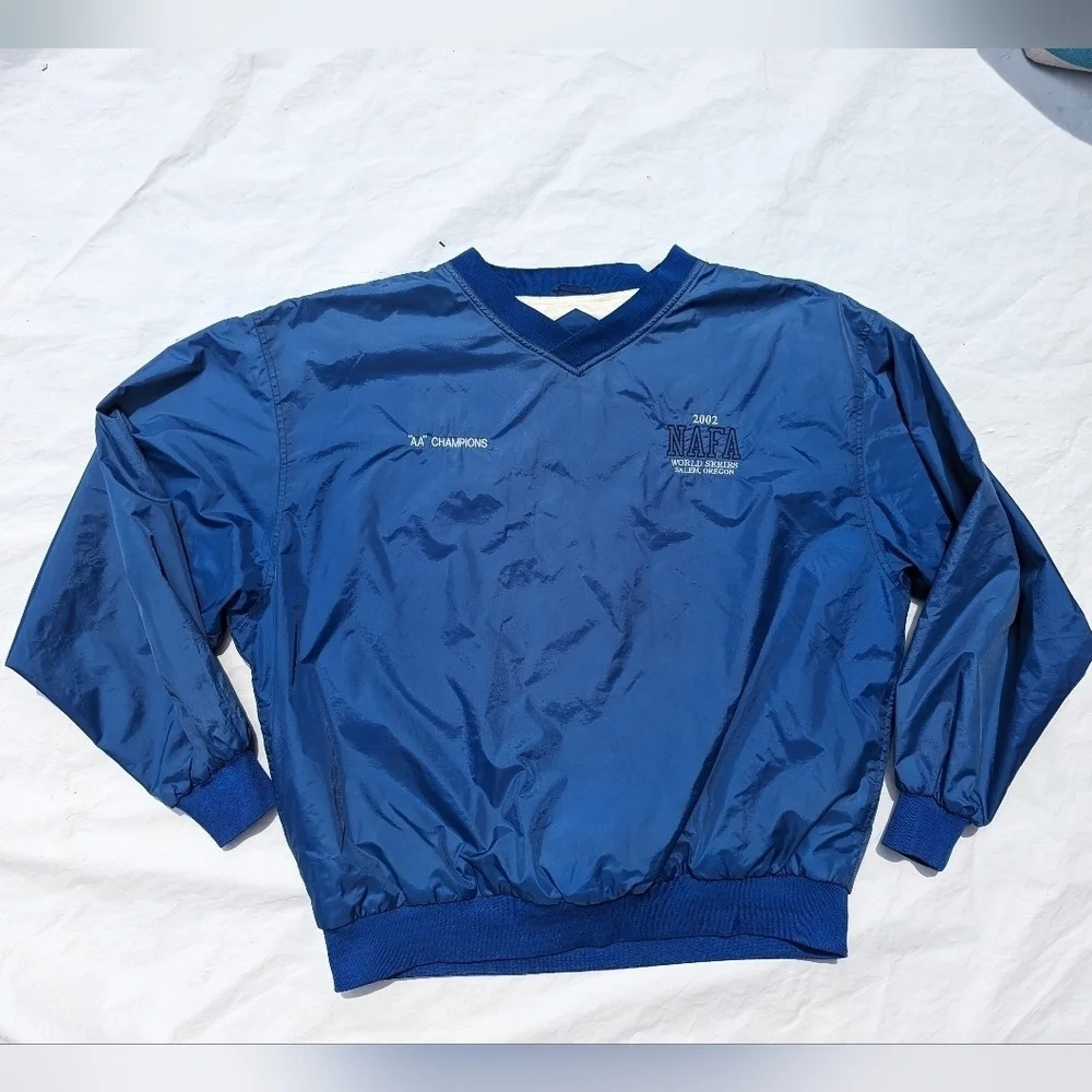 Vintage 2002 Y2K Baseball Blue Starter Warm Up V Neck Jacket - NAFA Men's XL